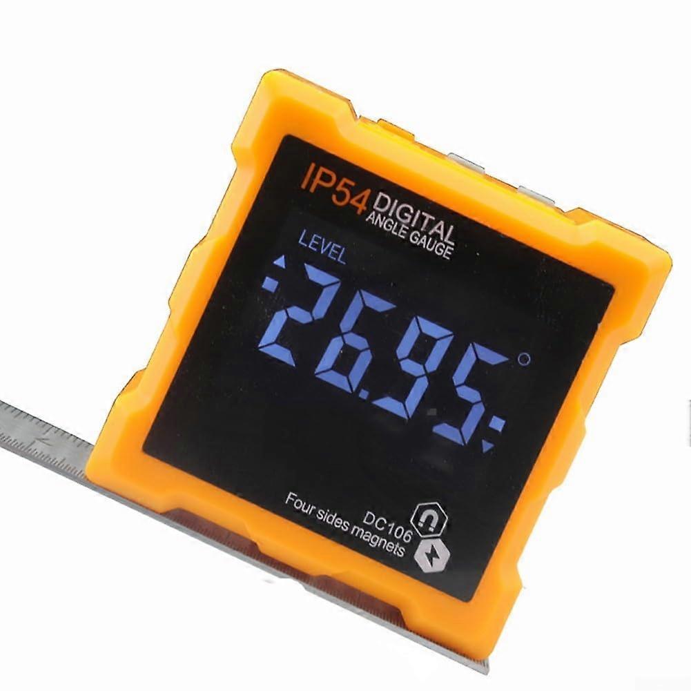 Digital Inclinometer 0.1° Accuracy IP54 Waterproof LCD Angle Finder for Construction and Survey (Orange)