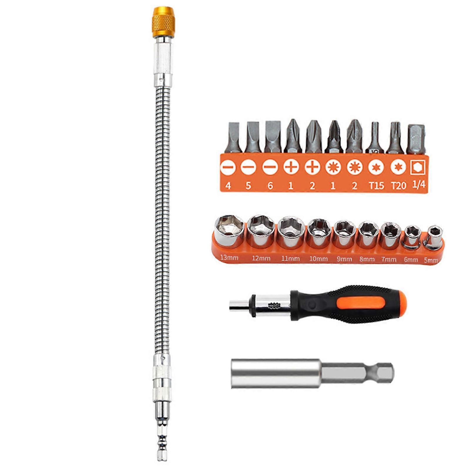 Professional Flexible Drill Bit Holder Extension Rod For Angled Screwdriving Hexagonal Bit Accessories In Tight Corners Multicolor