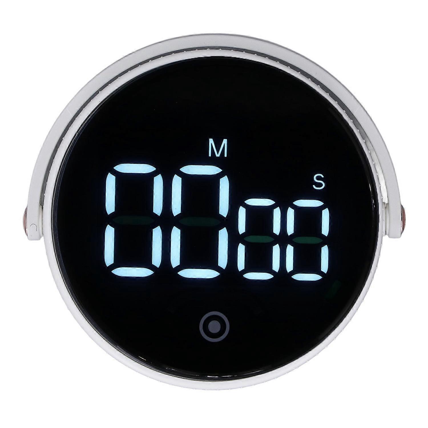 Desktop Timer Minimalist Round 3 Level Volume Adjustable Digital Countdown with Ultra Clear Display 