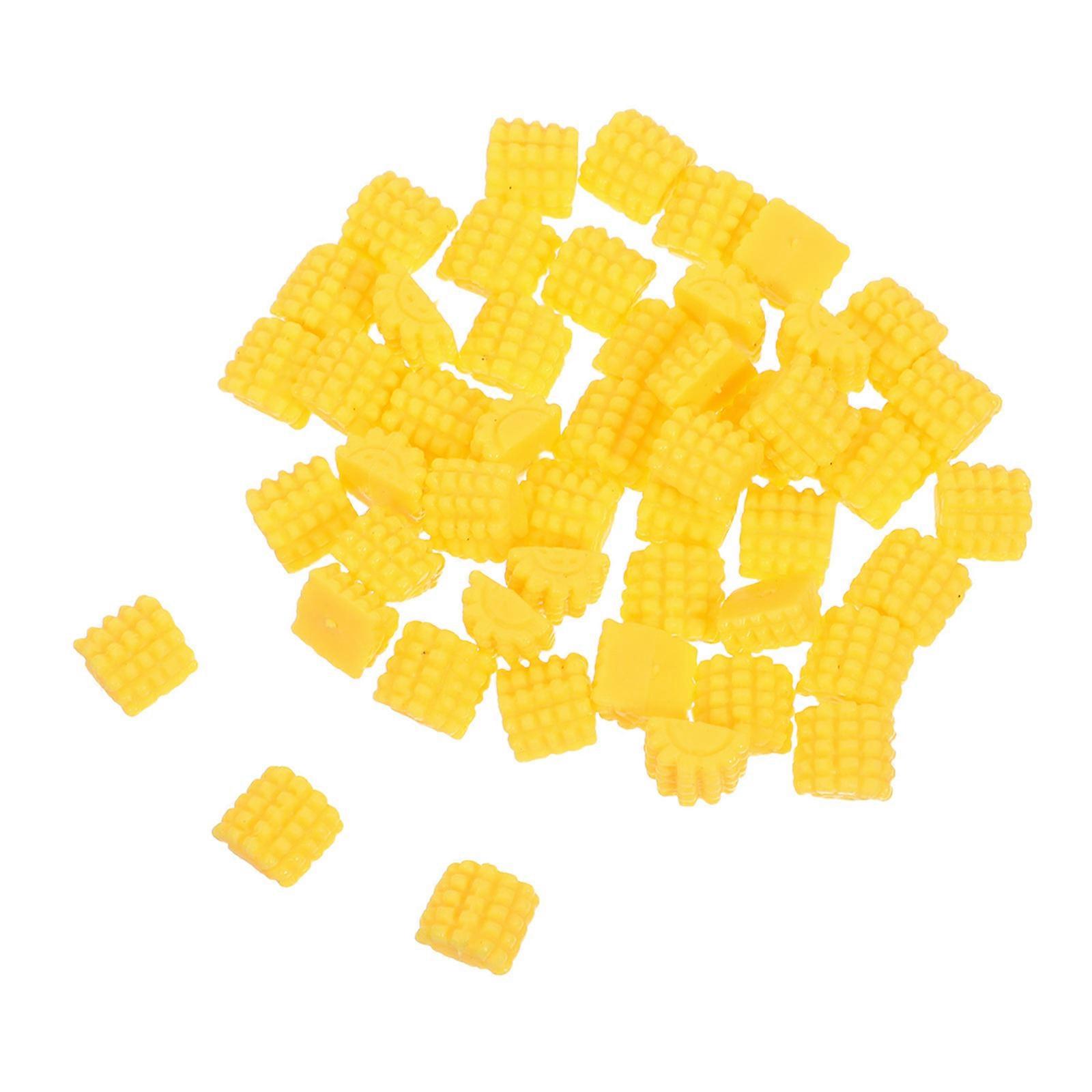 50Pcs Flatback Corn Charms Yellow PVC for Decor Mini Artificial Corn