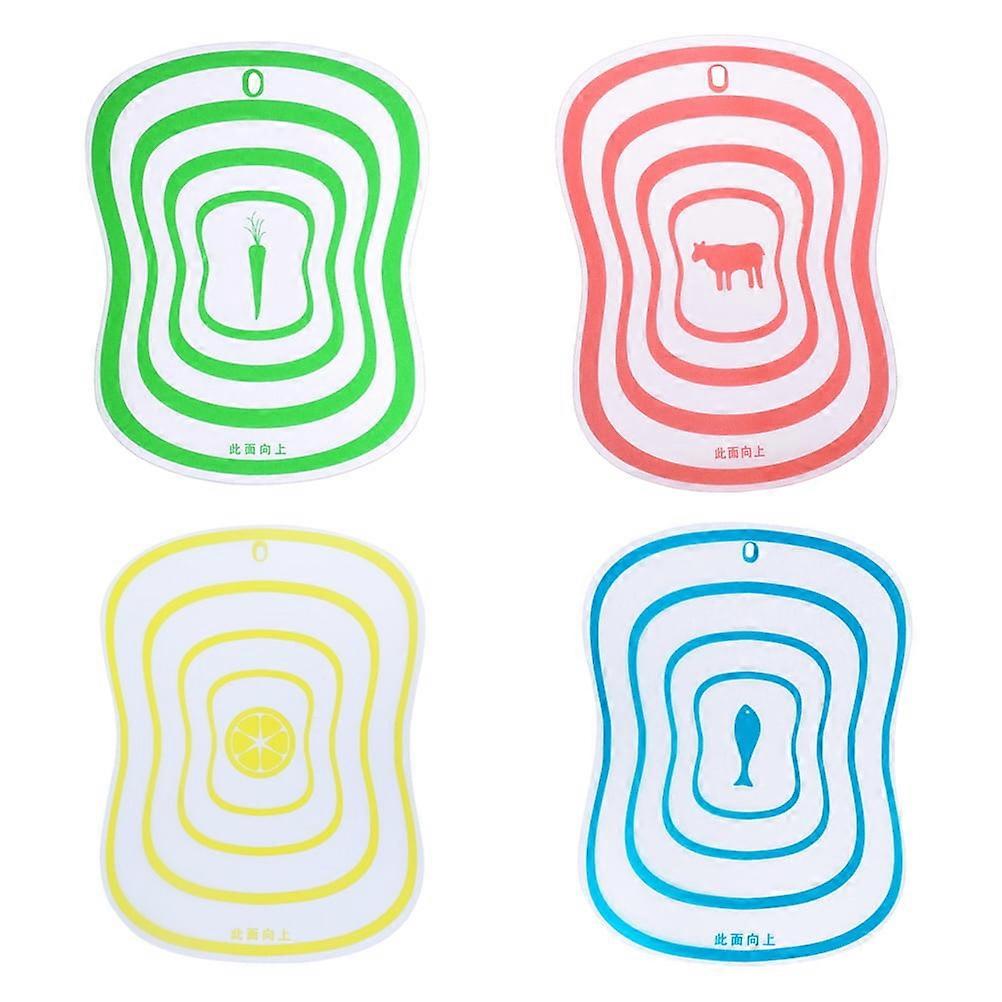 4pcs Kitchen Resin Frosted Cutting Board Non-slip Fruit Chopping Boards Transparent Cutting Sheet Chopping Block (Small Size, Random Color)
