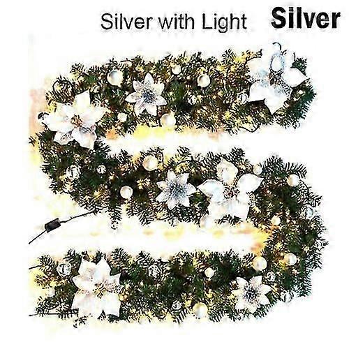 9FT قبل مضاءة إكليل عيد الميلاد مع أضواء الباب إكليل عيد الميلاد زينة الموقد