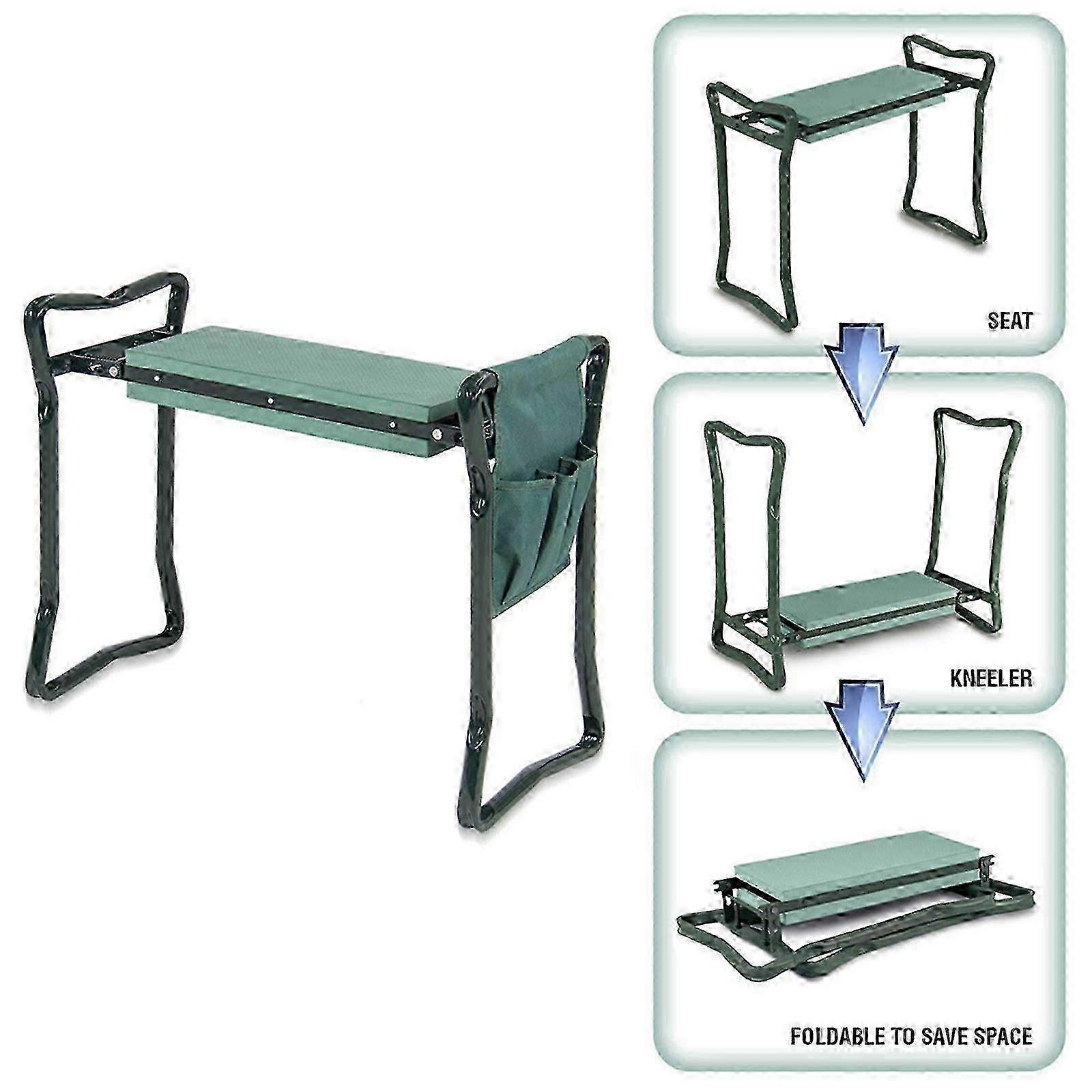 مقعد راكع حديقة قابل للطي مع حقيبة تخزين أداة للزراعة وسادة مريحة للبستنة في الهواء الطلق