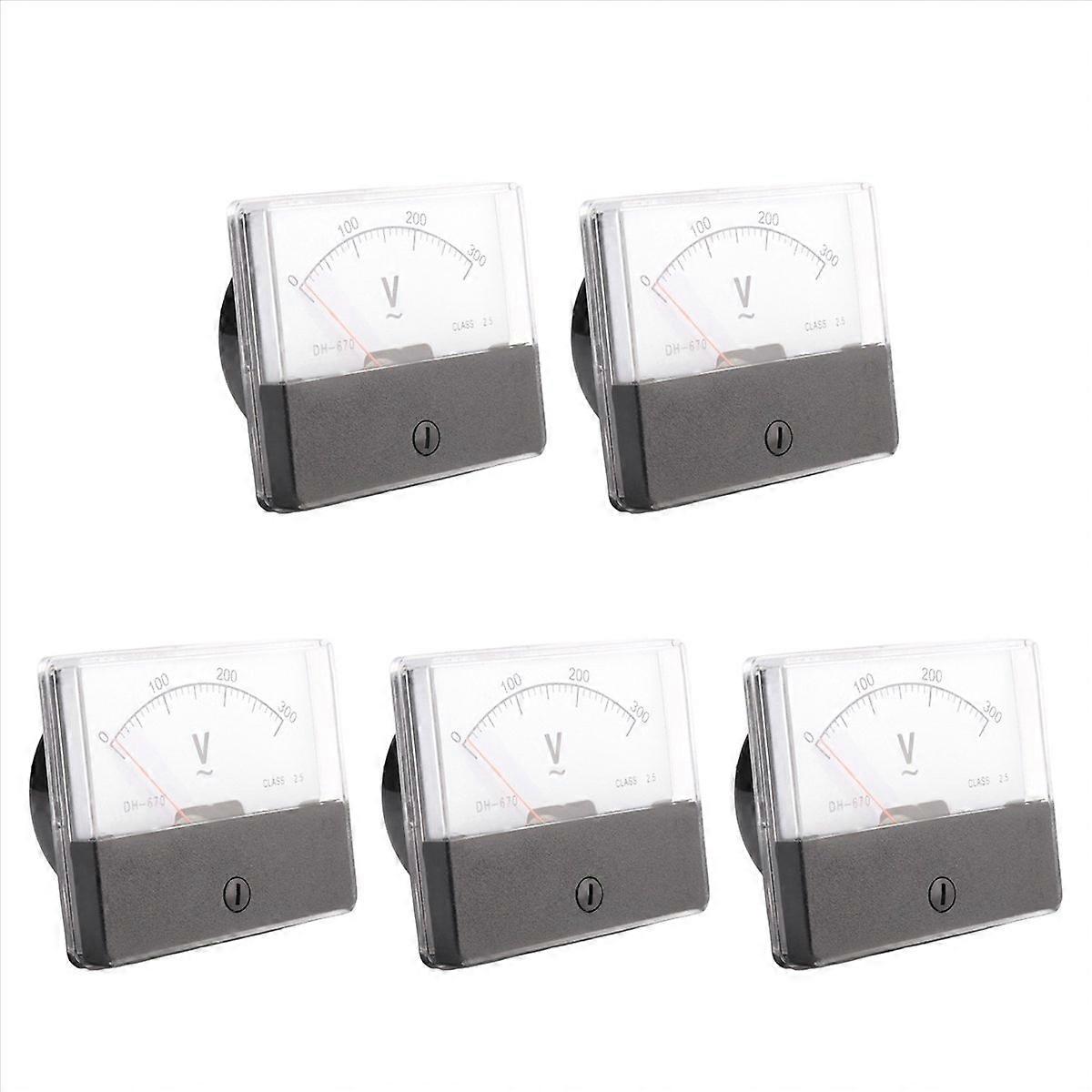 5X Rectangle AC 0-300V Gauge Analog Voltage Panel Meter Voltmeter DH670
