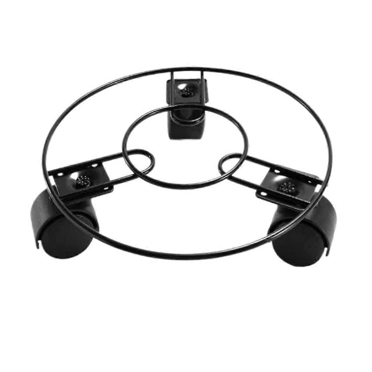 Rolling Plant Stand with Universal Wheels for Flower Pots and Furniture, 18cm Black Round Base