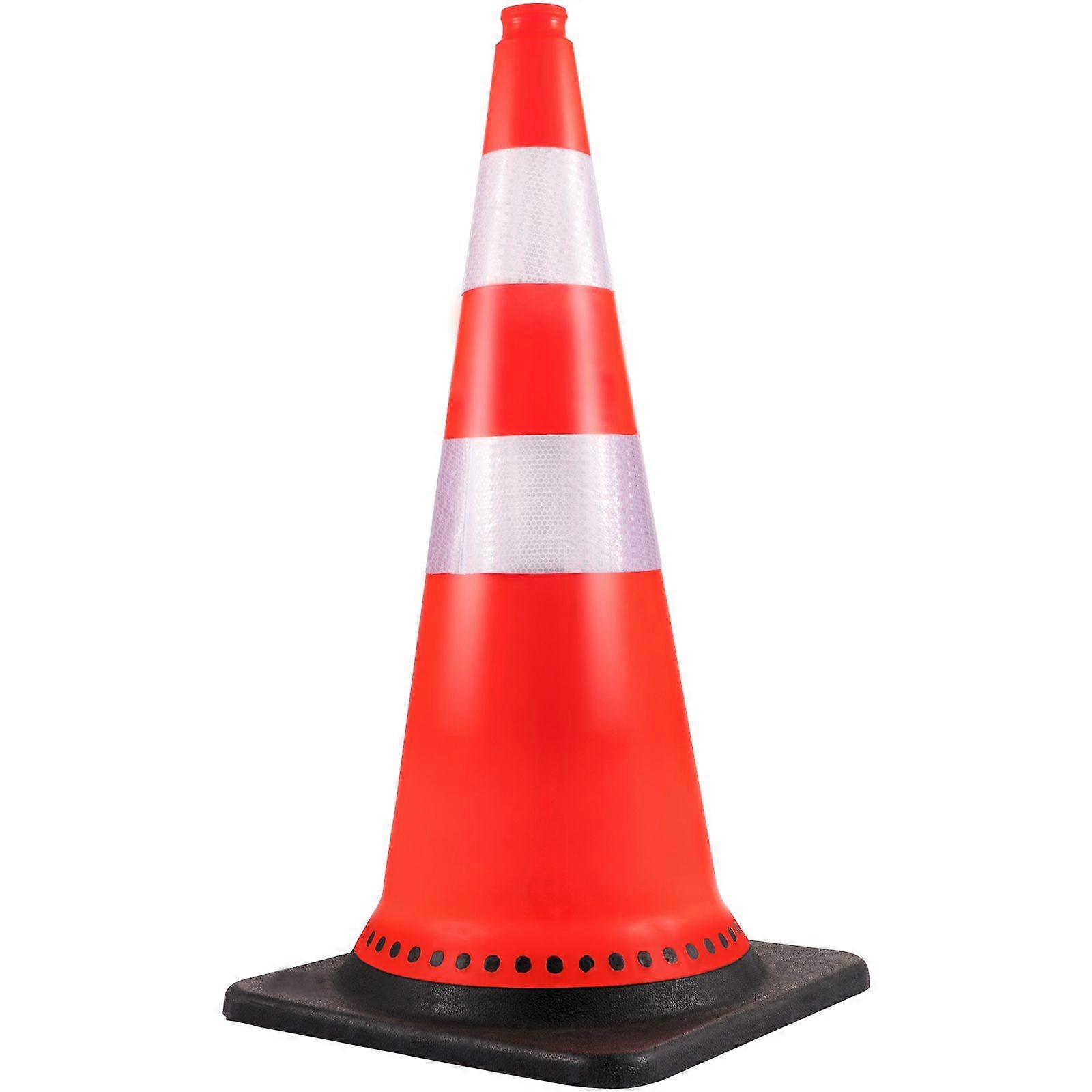Safety Cones, 8 x 30\" Traffic Cones, PVC Orange Construction Cones, Reflective Collars Traffic Cones with Black Weighted Base Used