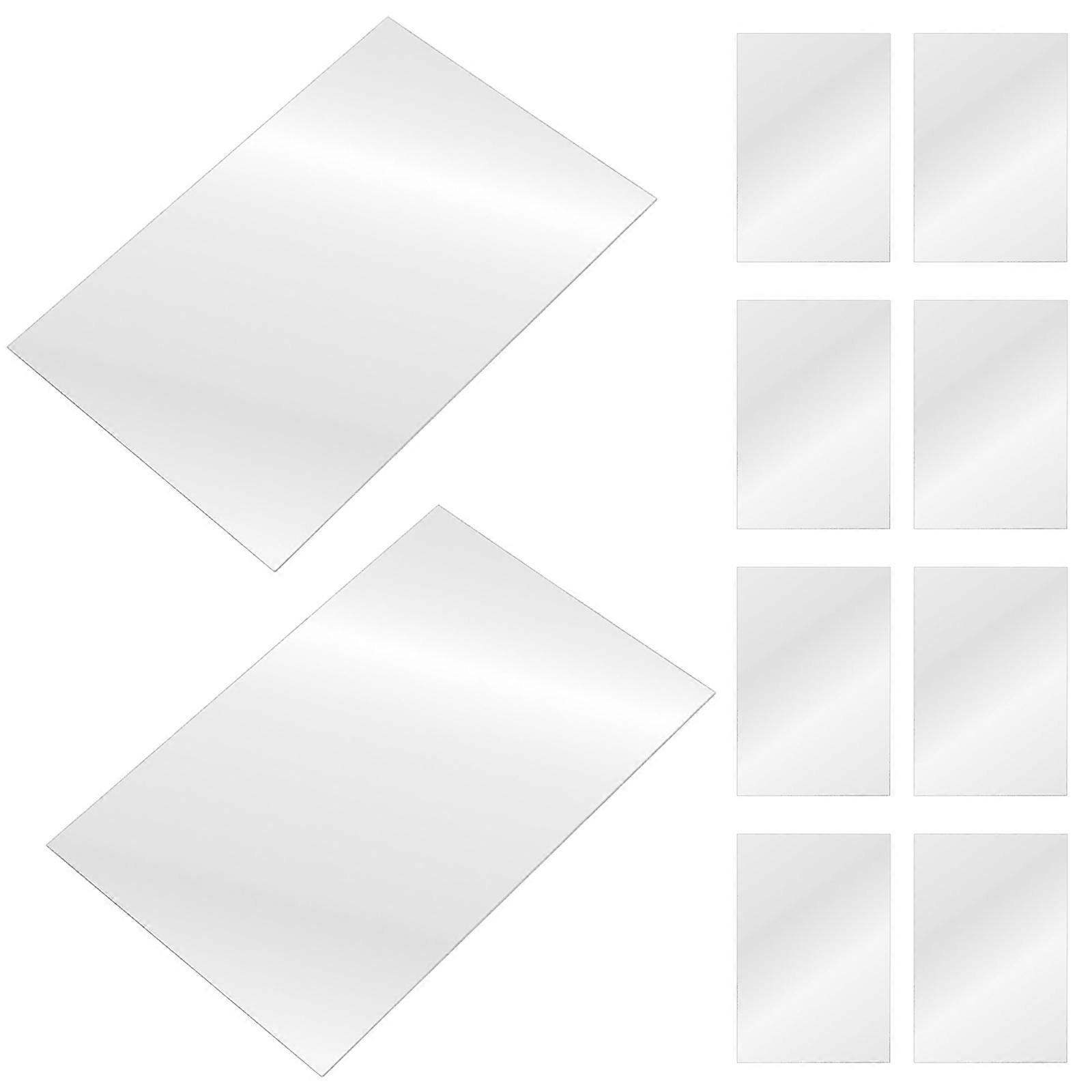 10Pcs Self Adhesive Acrylic Mirror Tiles for Wall Mounted Decorative Use
