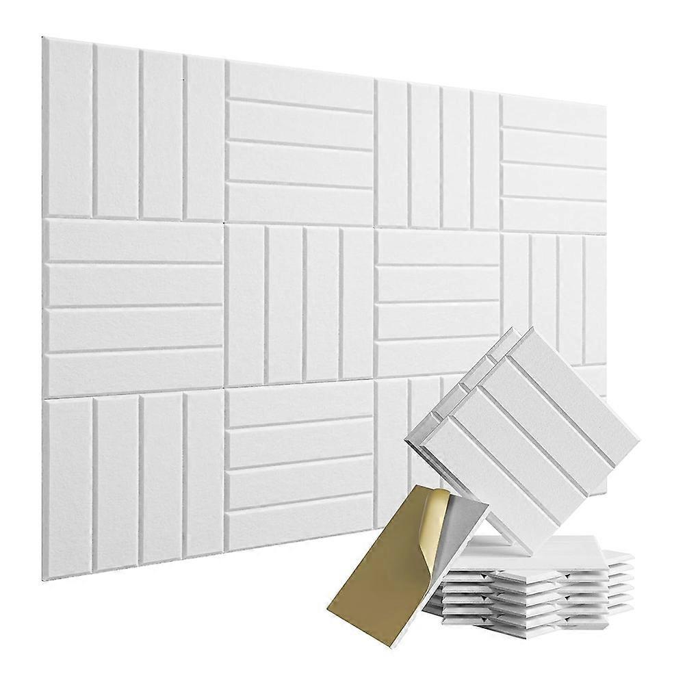 12 Pack Sound Proof Foam Panels for Walls White