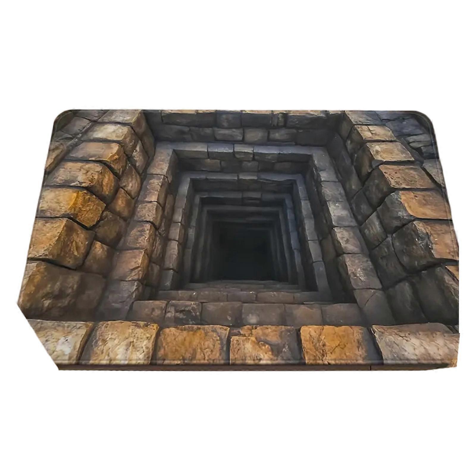 Multipurpose Floor Mat for Door and Bath Use with 3D Optical Illusion Aesthetic High Absorbency and Slip Resistant Rug Multicolor