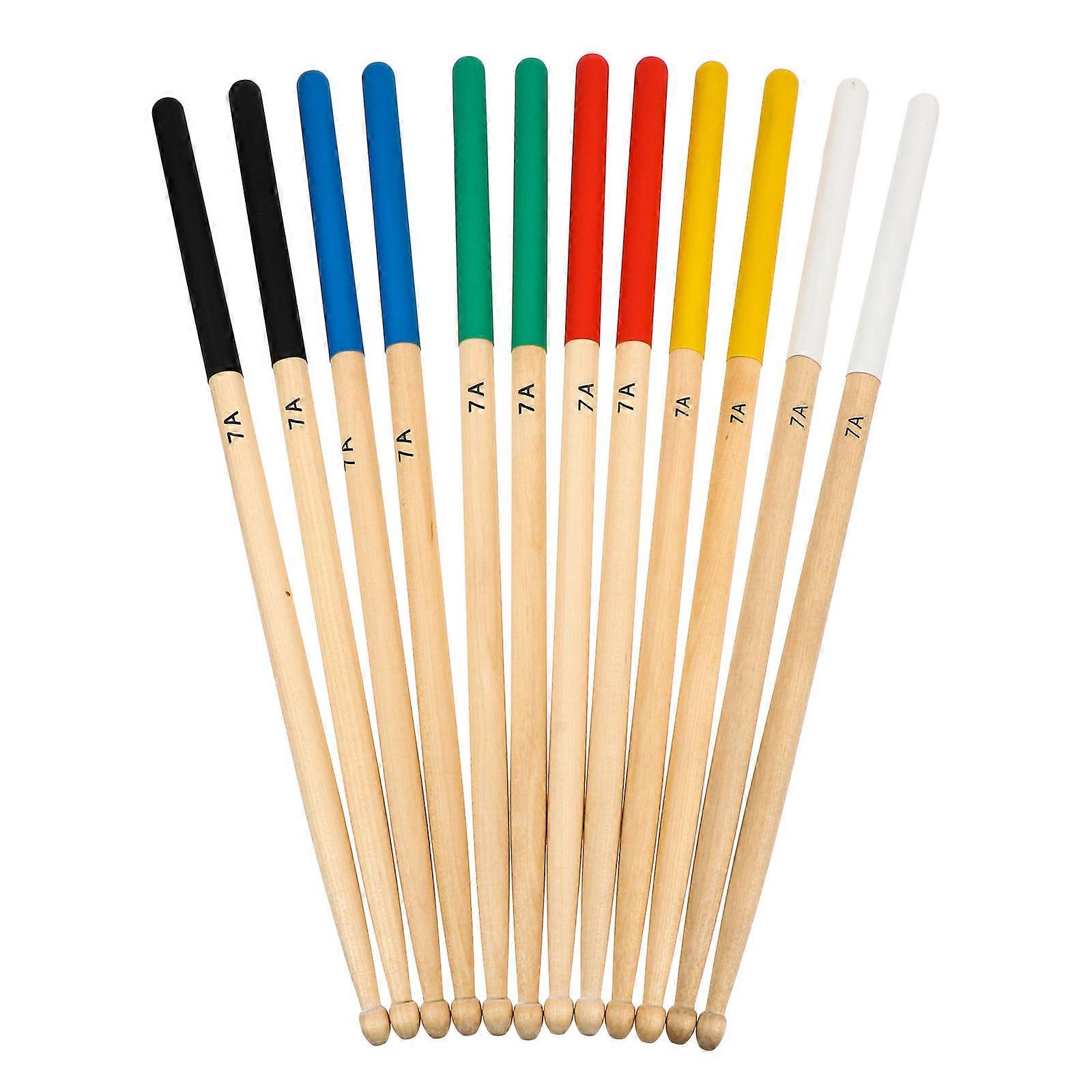 6 Pairs Practical Maple Wood Drum Sticks Set Percussion Accessories