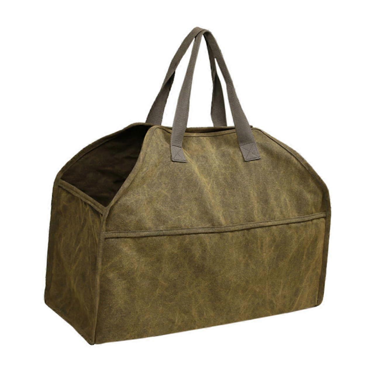 Firewood Carrier Canvas Log Tote Bag Large Capacity Foldable for Fireplace Wood or Camping