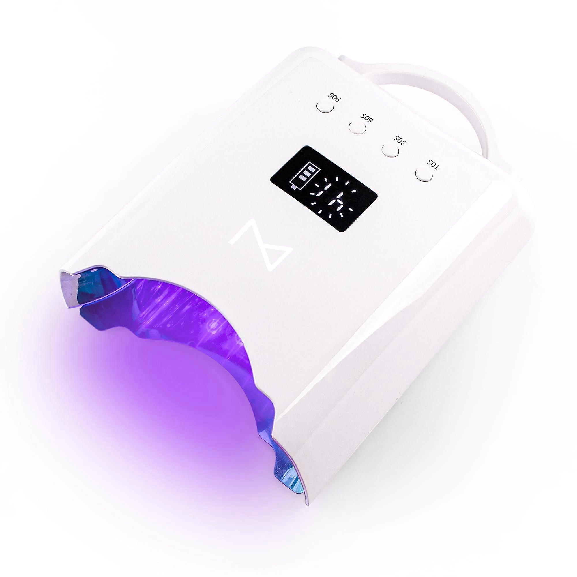 78W Rechargeable UV LED Nail Lamp Cordless Gel Dryer with LCD Display Auto Sensor White