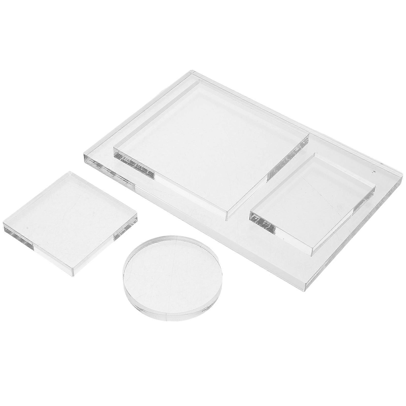 Transparent Stamp Block Acrylic for Craft Use 5Pcs Durable Crafting Tools
