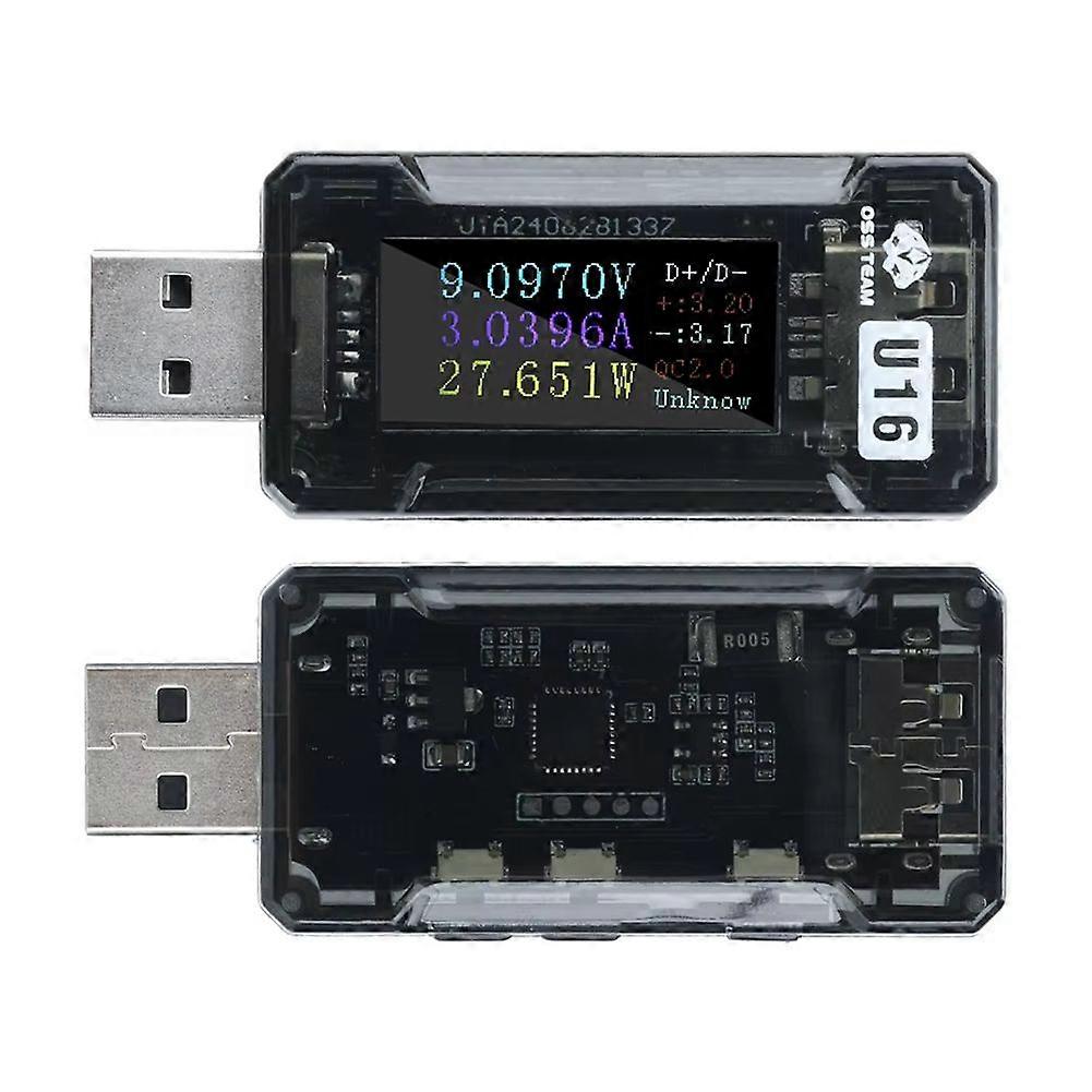 IPS HD Screen USB Tester Voltmeter Ammeter TYPE-C PD/QC2.0/QC3.0 Fast Charge Detection Voltage Current Capacity Tester A