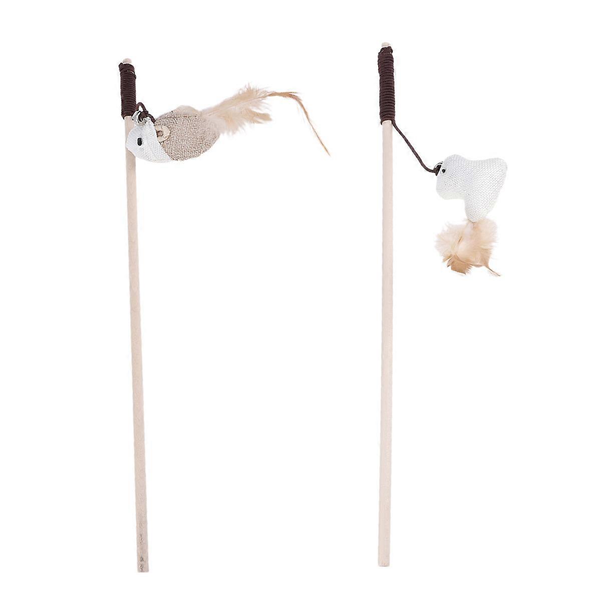 Pet Cat Rope Play Stick for Interactive Training 6Pcs Kitten Teasing Toys