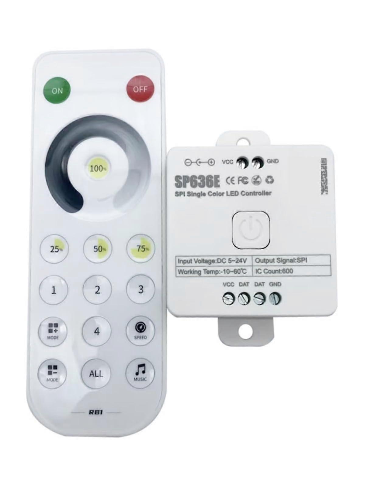 LED Dimmer Switch for Single Color Strip Lights, Music Sync Controller 524V, Smooth Dimming