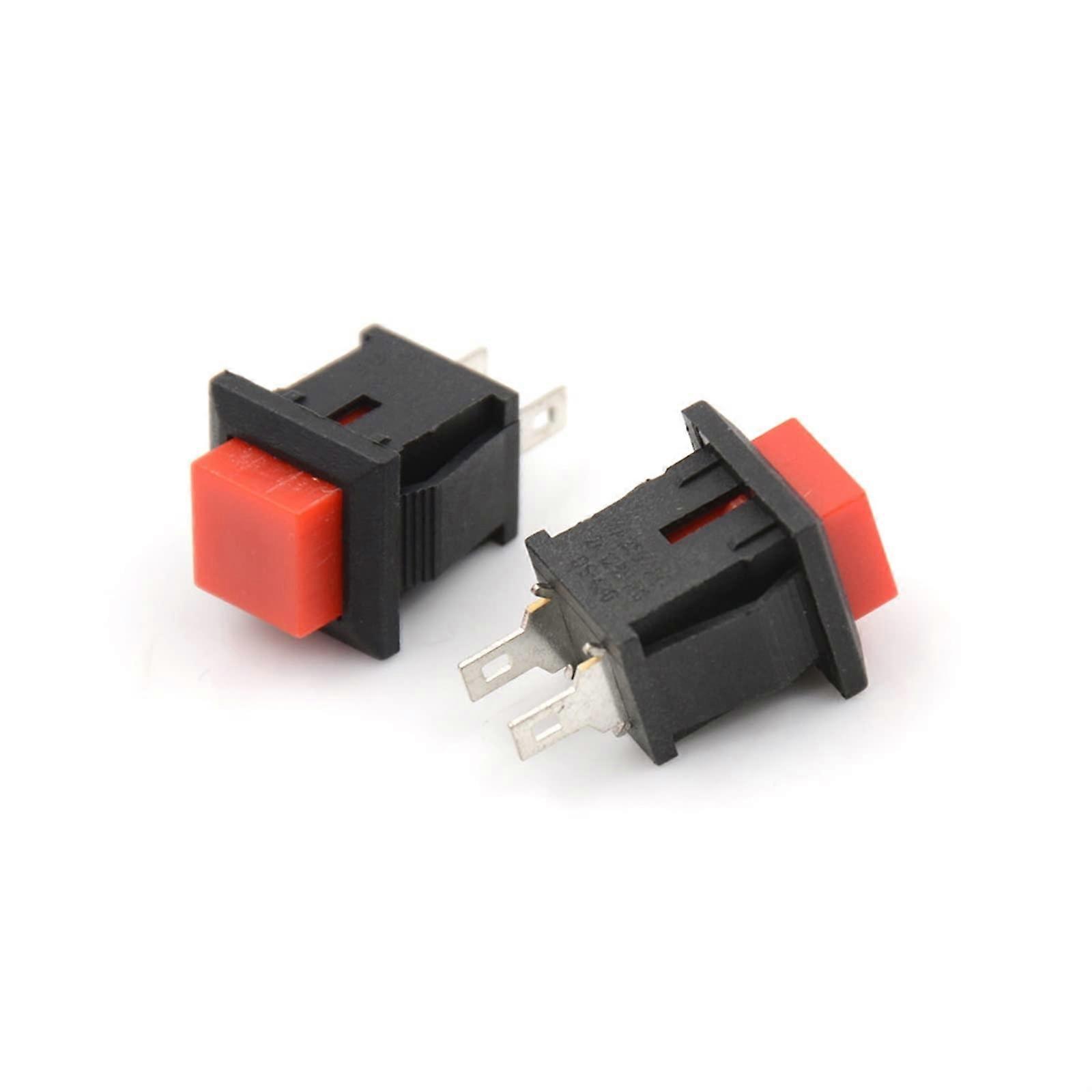 10pcs Red Square SPST Push Button Switch 6.5mm Quick Reset 125VAC 1A Compact Design