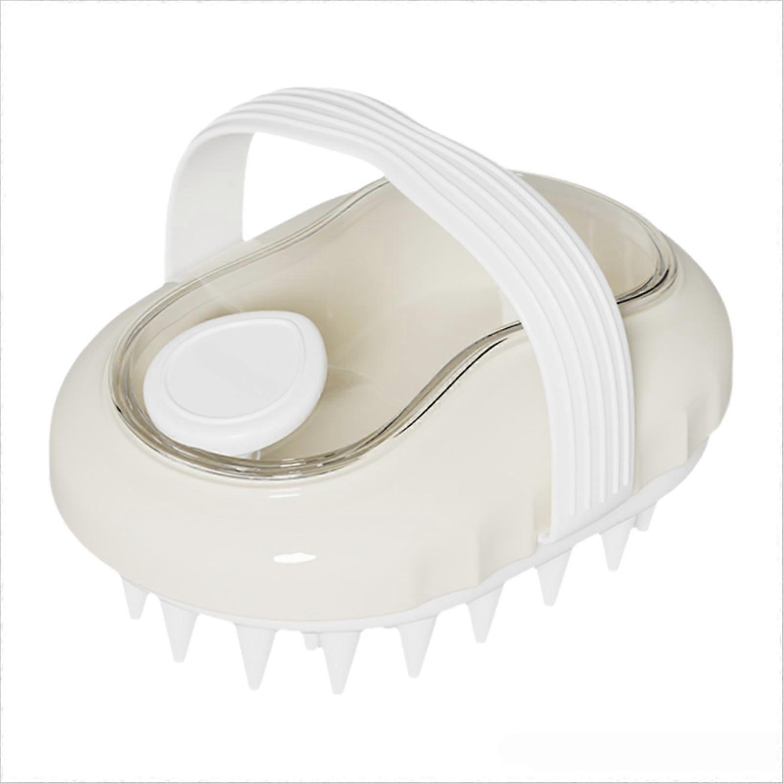 Silicone Scalp Massager Shampoo Brush for Dandruff Relief and Deep Exfoliation  Beige