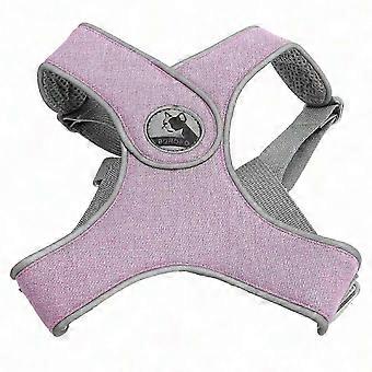 Reflective Adjustable Pet Harness Vest for Dogs & Cats, Breathable Outdoor Walking Strap, Pink, Size M
