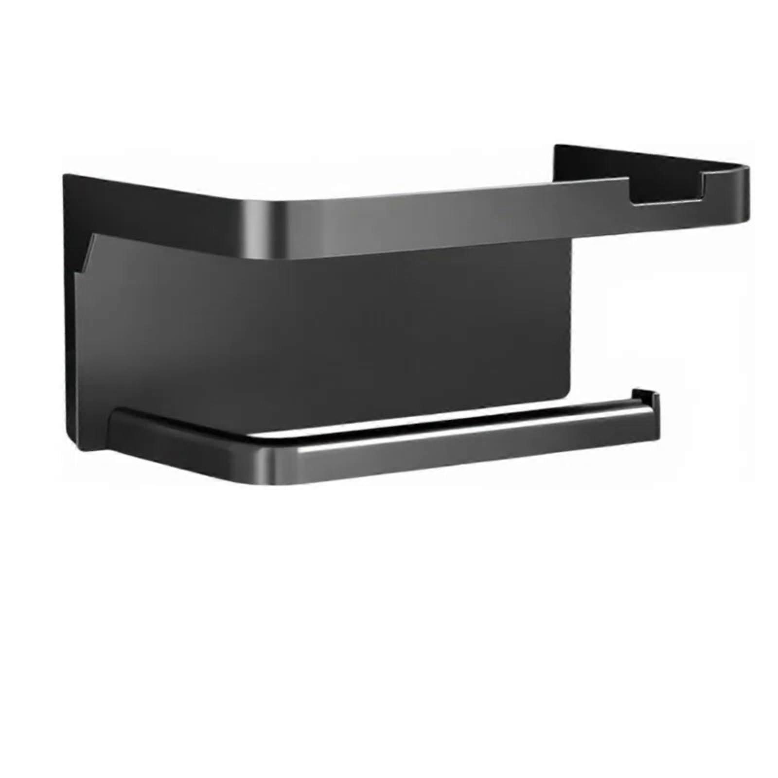 Bathroom Tissue Holder with Shelf, Dual Storage Design, NoDrill Wall Mounted Organizer