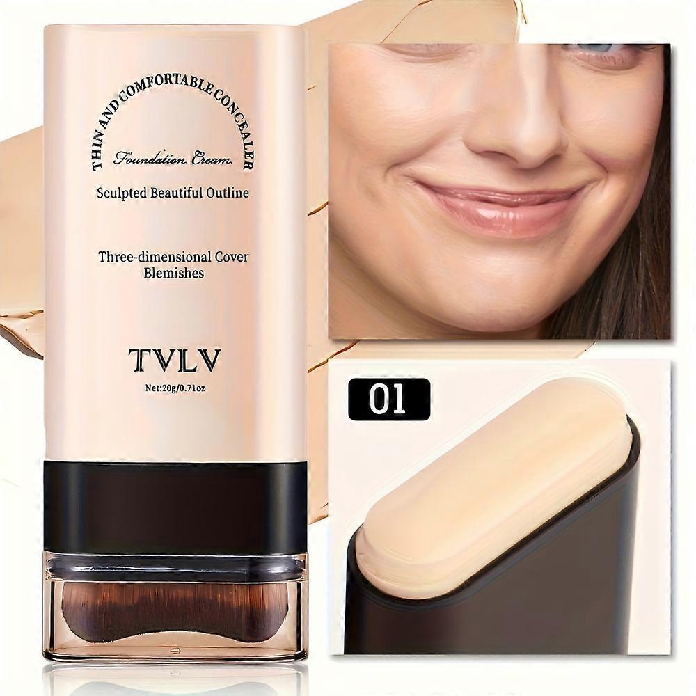 Eraser Foundation Make - Up Stick With Brush To Brighten Skin, Liquid Foundation Make - Up, No Trace And Lasting Concealer