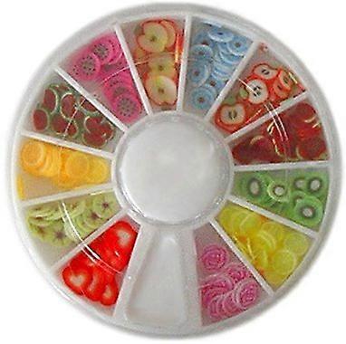 Nail Art Fruit Decorations 240Piece Polymer Clay Wheel with Assorted Fruit Designs for DIY