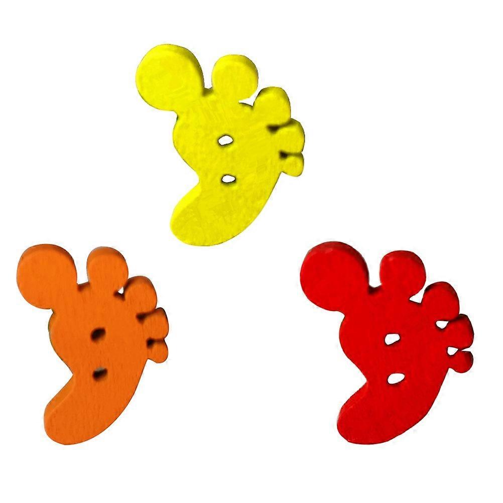 Wooden Buttons Shaped for Crafts 40Pcs Assorted Colors