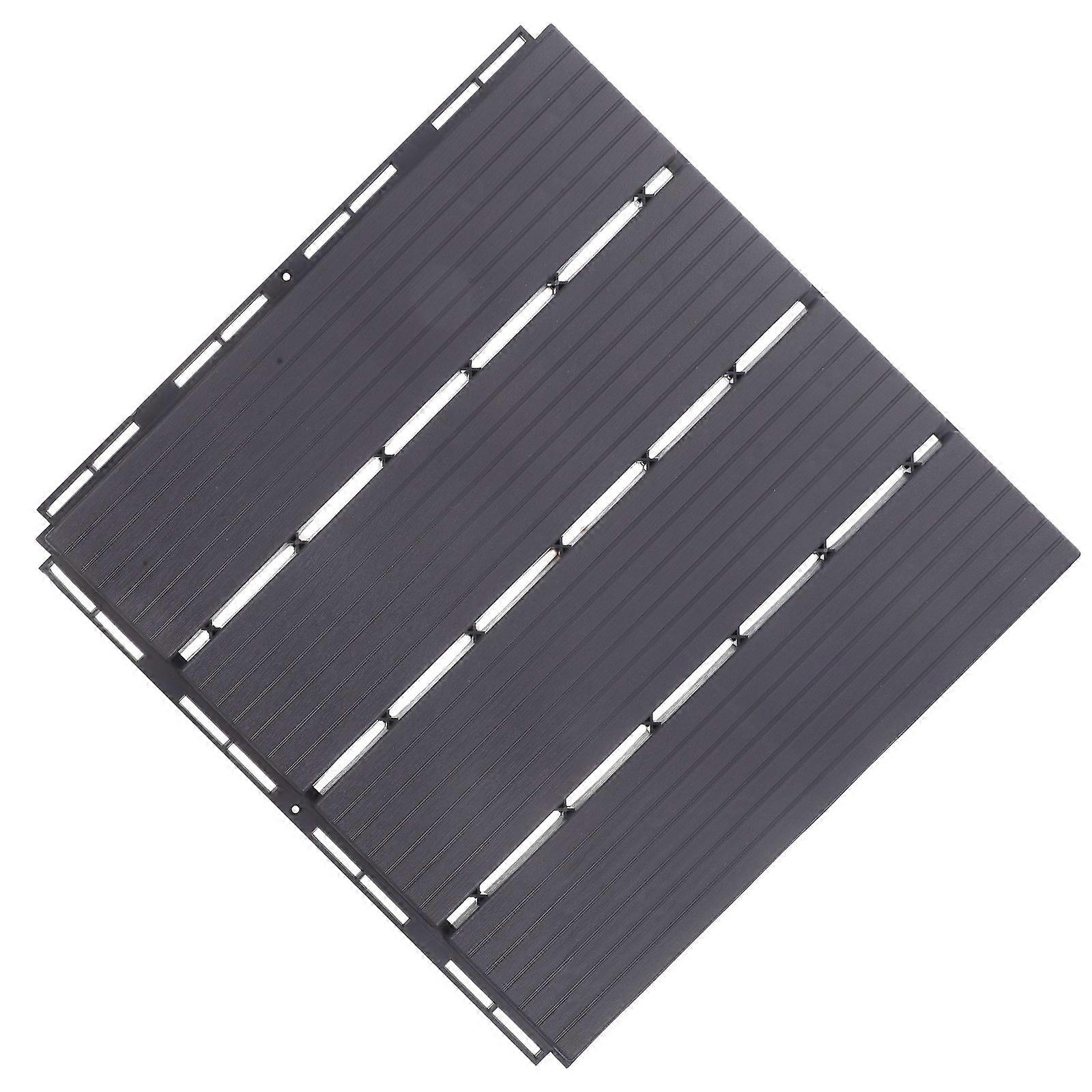 Durable Plastic Interlocking Deck Tile For Courtyard With Waterproof Feature Grey 30.5X30.5X1.8CM 1Pcs