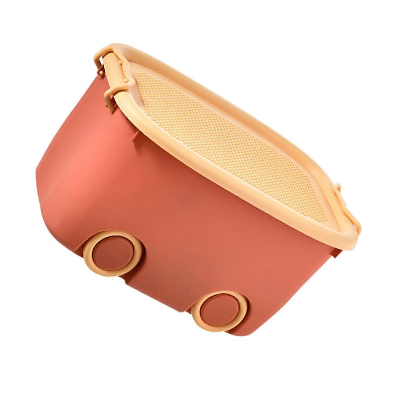 Toy Storage Organizer with Rolling Wheels, Durable PP Plastic Chest, Compact Underbed Storage Box