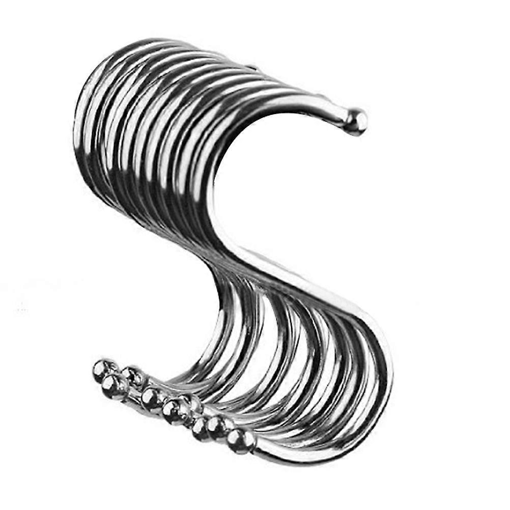 Metal Hook Rack S-Shaped for Hanging 10Pcs Silver Metal Hooks