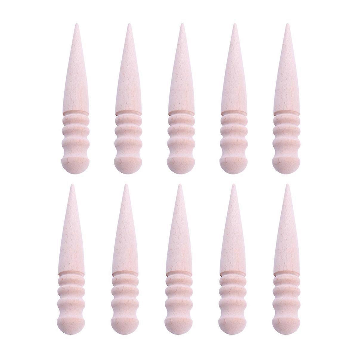 Beige Plastic Burnisher for Nail Use Hard Durable Tool with Easy Operation 10PCS