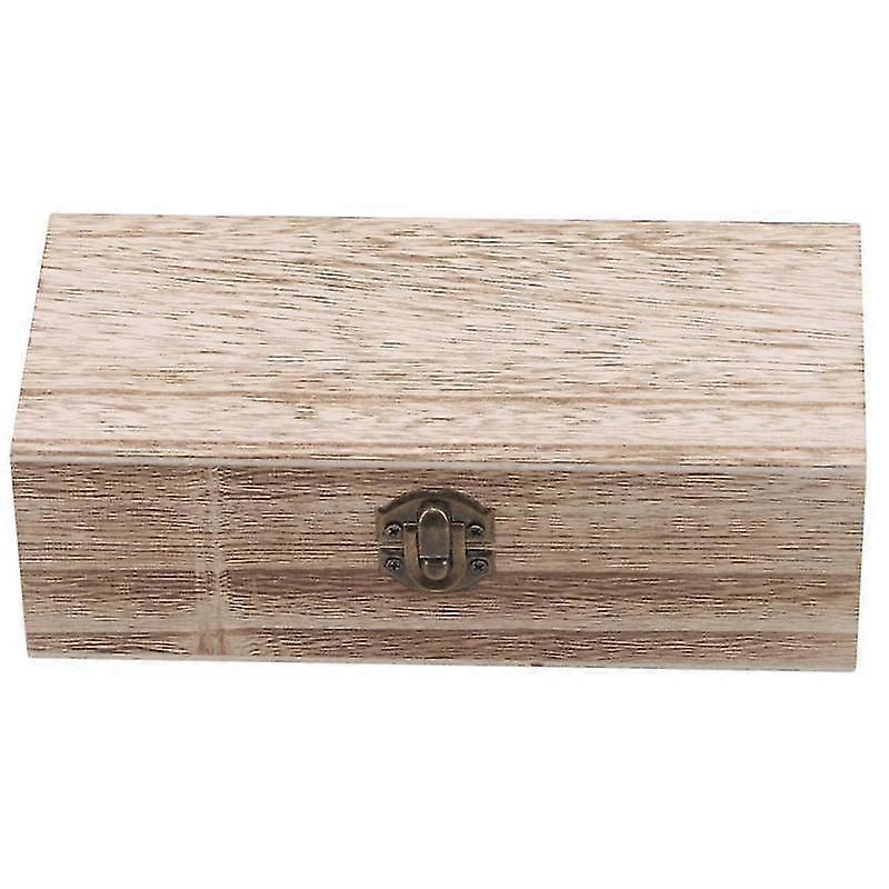 Jewelry Box Decorative Retro Wood Solid Color Trinket Case for Table
