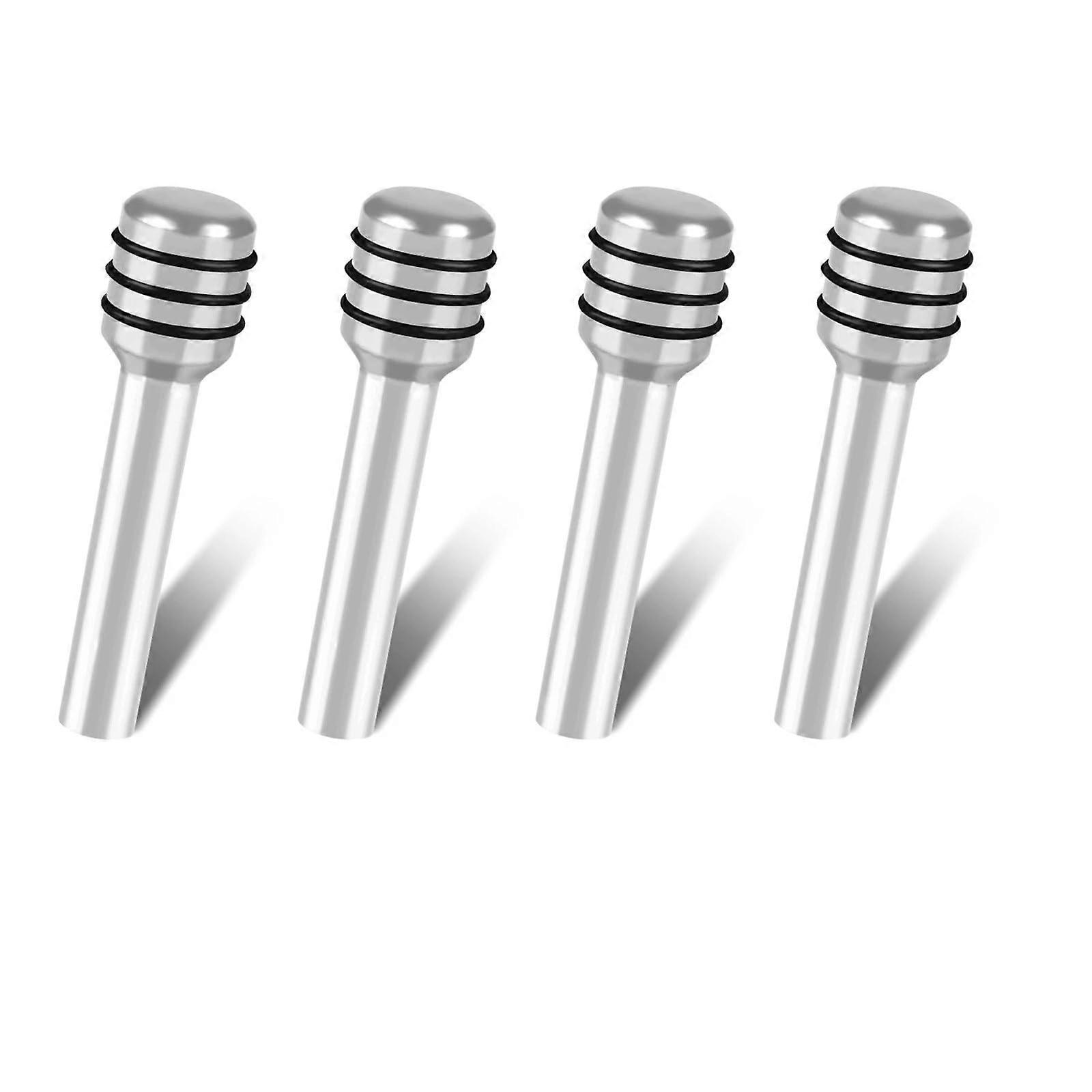 4 Pcs White Metal Car Door Lock Knobs Decorative Pin Covers Easy Install Stylish Upgrade