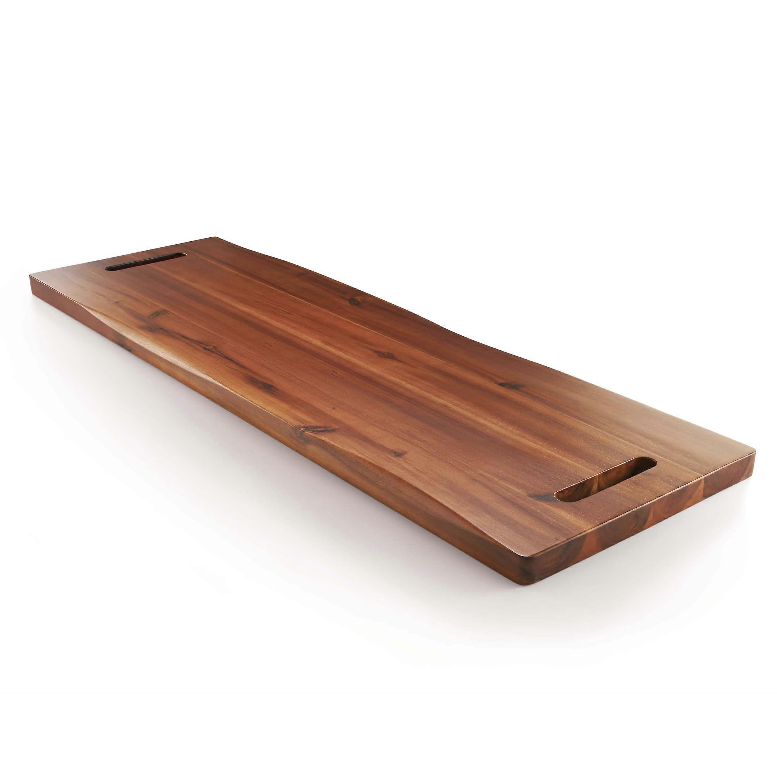 36 Inch Extra Large Acacia Wood Charcuterie Board with Handles, Rectangular Cheese Serving Platter
