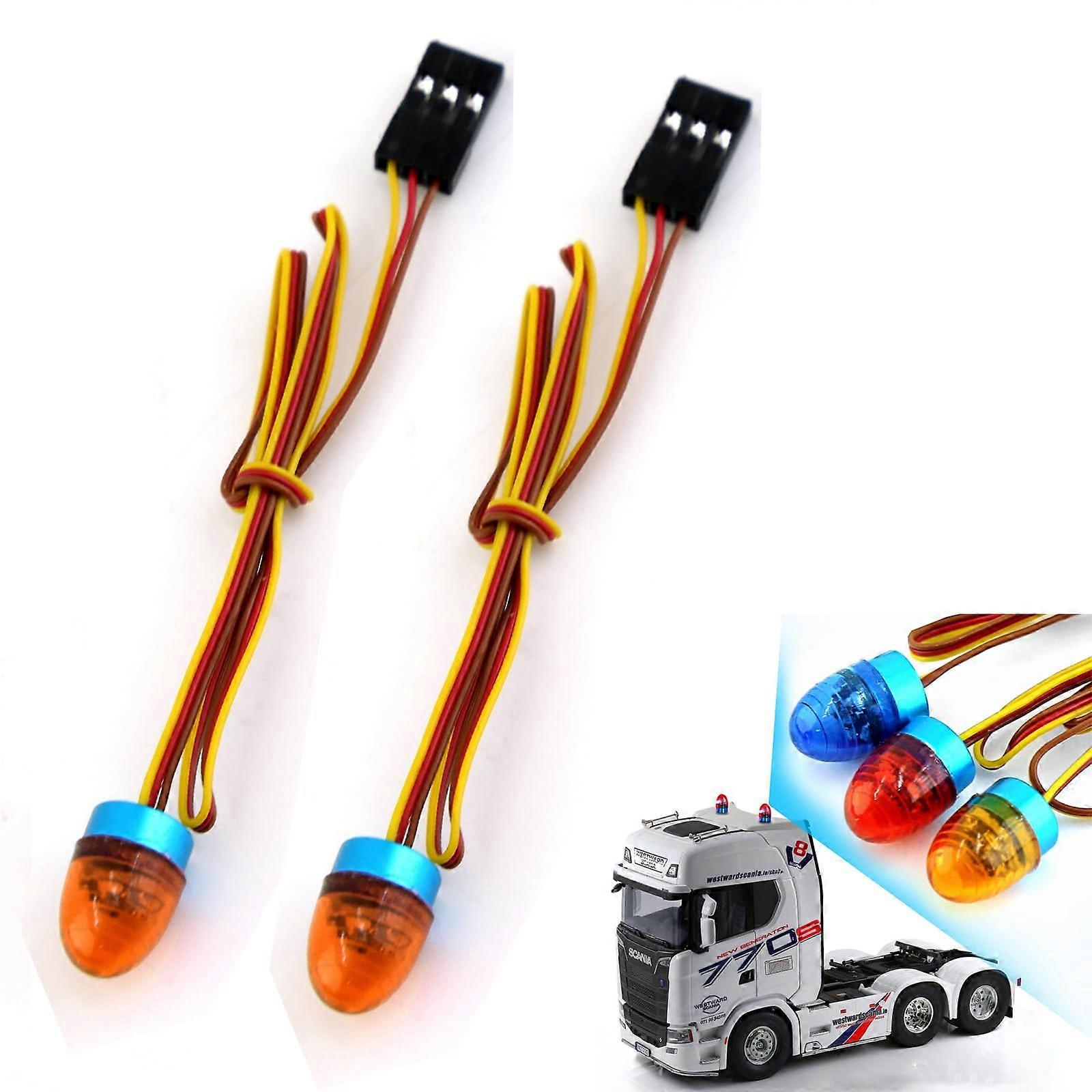 RC Car LED Light Kit with Yellow Rotating Beacon, Multi Flash Modes, JR Plug for 1/10 Scale