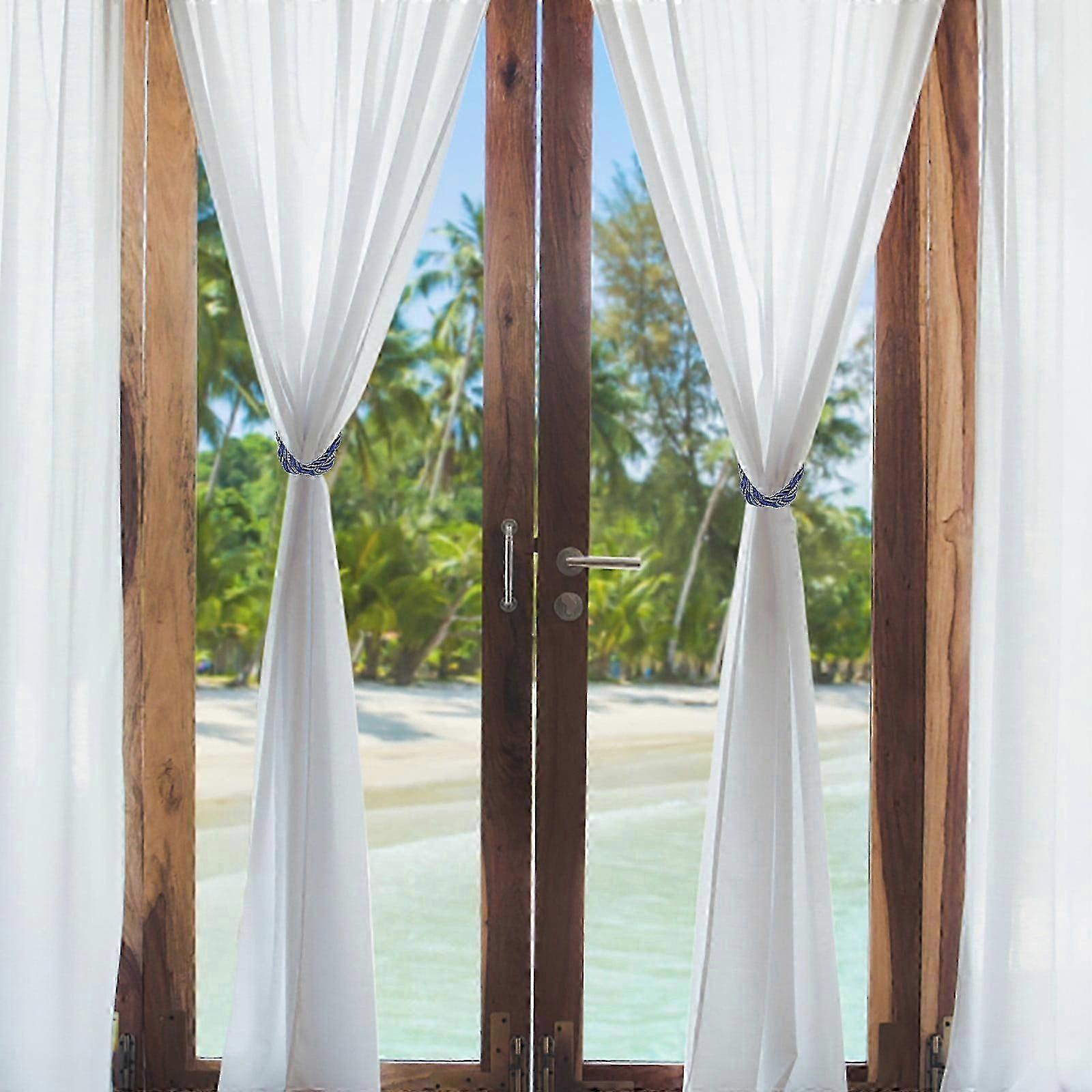 Winysin2Pcs Ropes Tie Backs For Window Curtain Cord Buckle Tiebacks Tie Backs