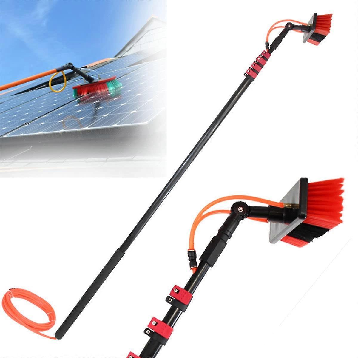 18FT Telescopic Water Fed Pole with Brush for Window and Solar Panel Cleaning