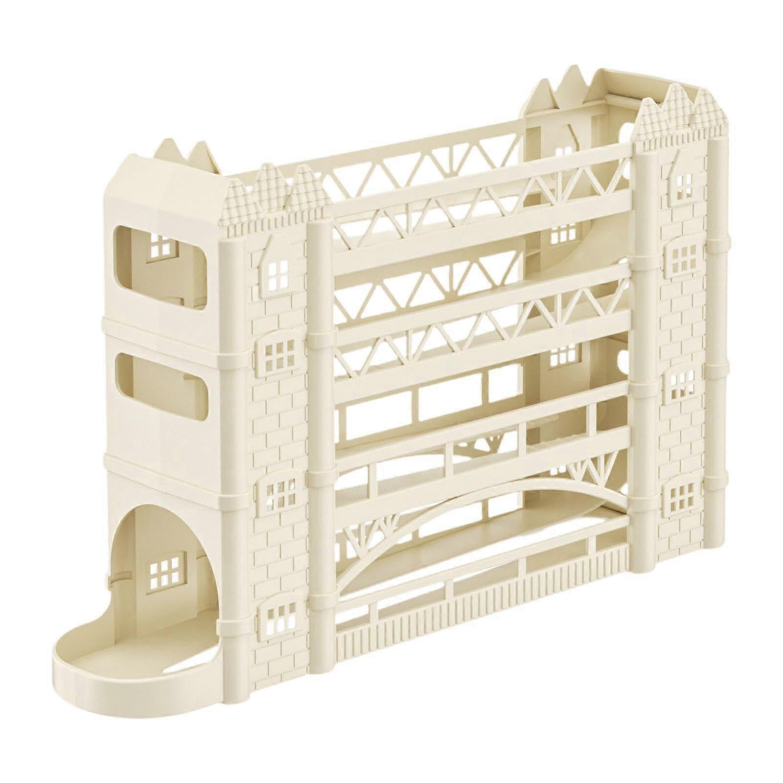 Fridge Egg Organizer with Automatic Rolling Design, 4 Tier SpaceSaving Egg Holder for Refrigerator Counter Beige