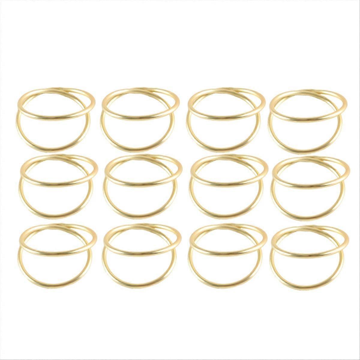 12 Pack Simple Design Napkin Rings Gold