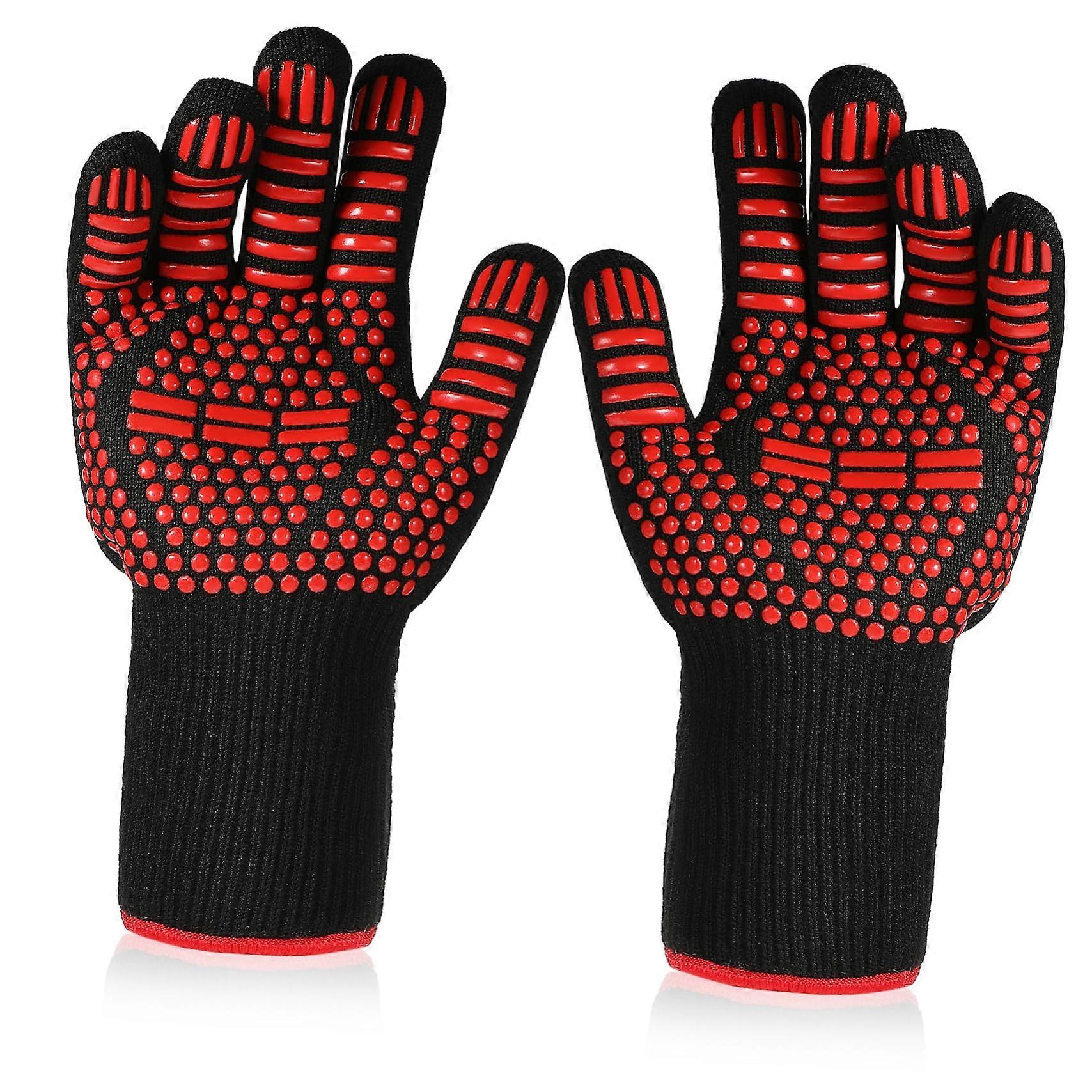 BBQ Gloves Heat Resistant Fireproof for Grilling Baking Barbecue with Comfortable Secure Grip