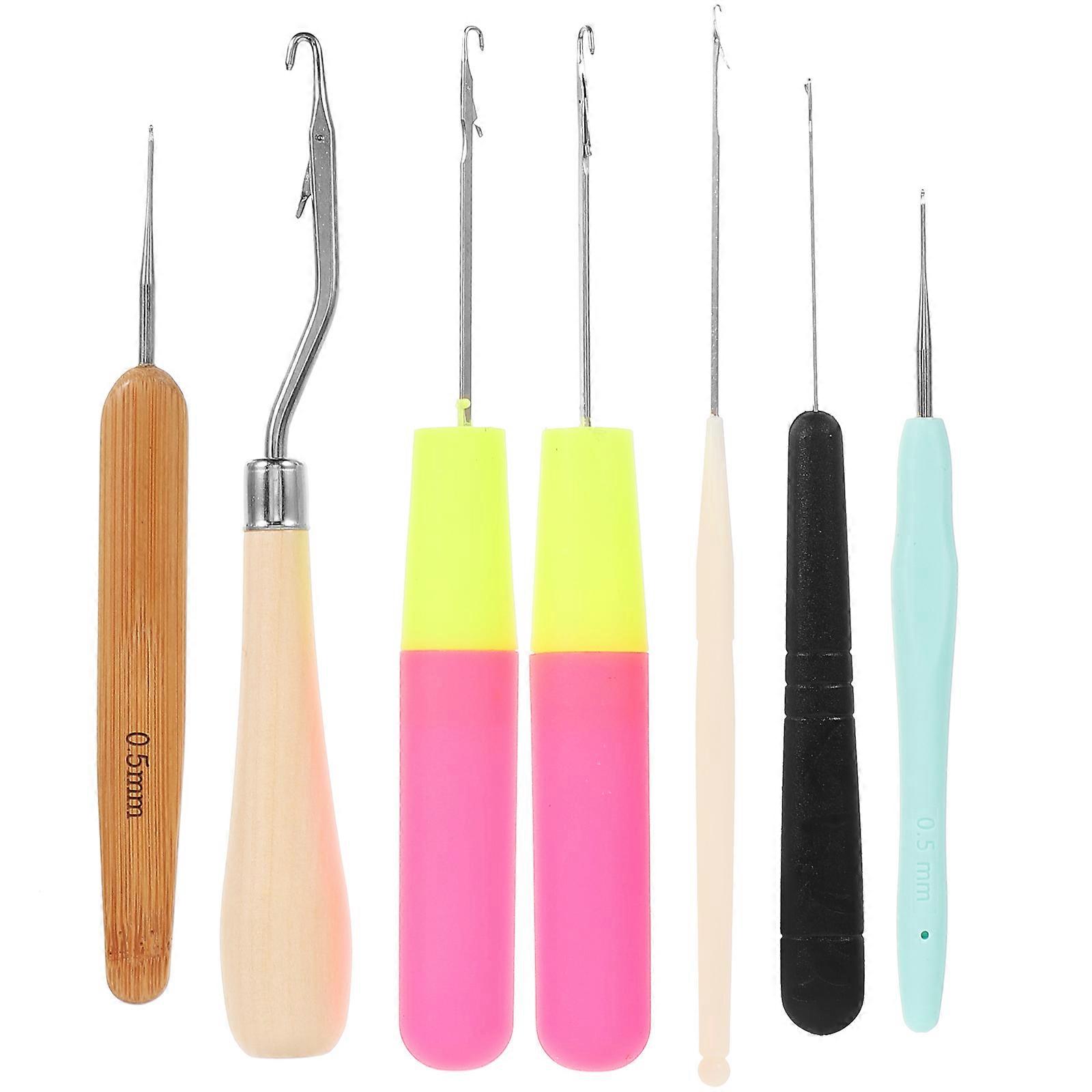 Reusable Crochet Needle for Dreadlocks 7Pcs Hair Braid Tool Set