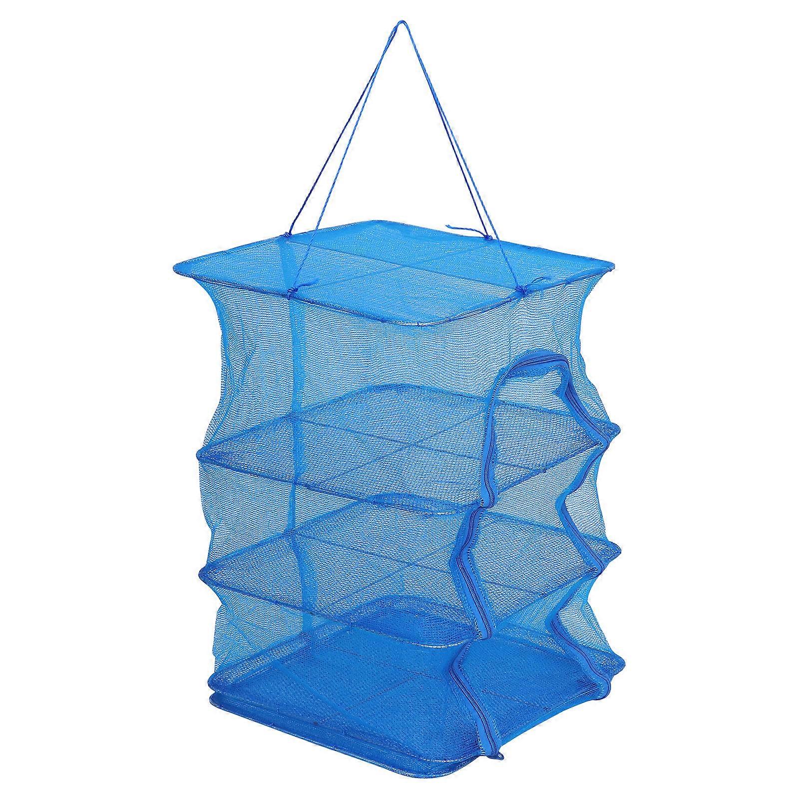 Blue Nylon Drying Net for Vegetable Hanging with Zipper 1Pcs