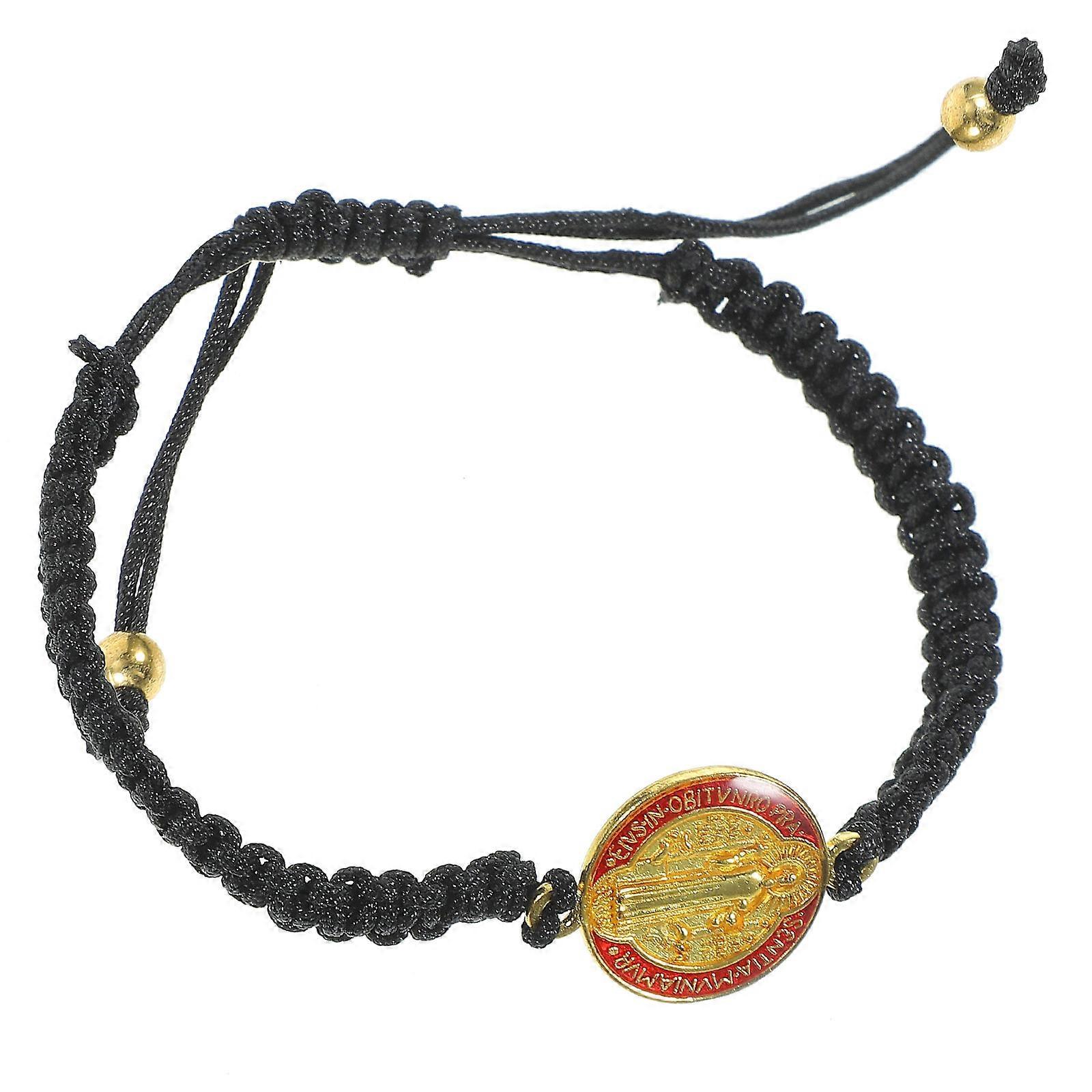 Saint Benedict Handmade Woven Bracelet for Praying Adjustable String