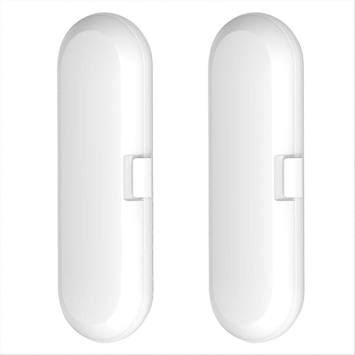 2Pcs Electric Toothbrush Travel Box Storage Case for Universal, White