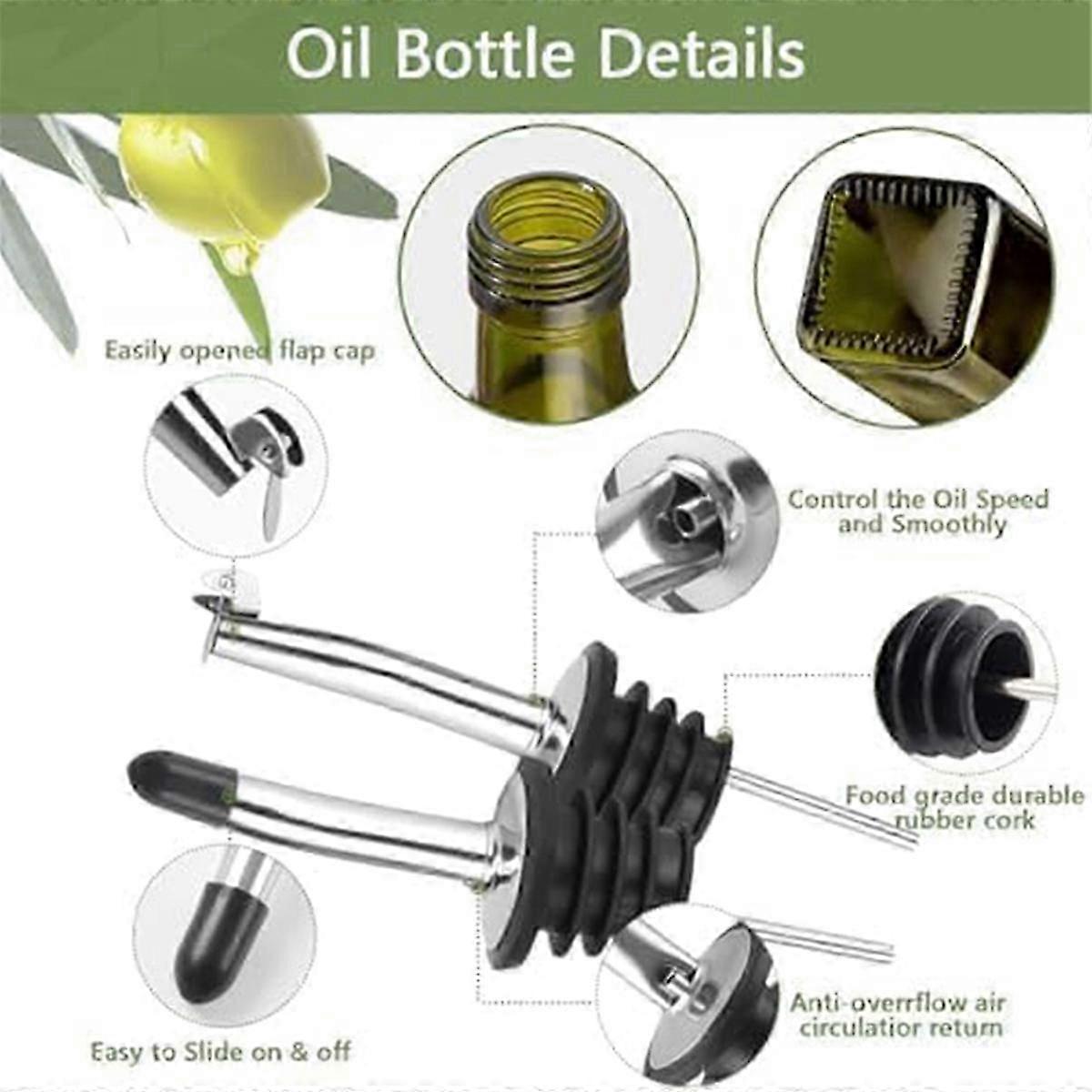 2 Stück Grünglas Olivenölspender und Essigspender Set