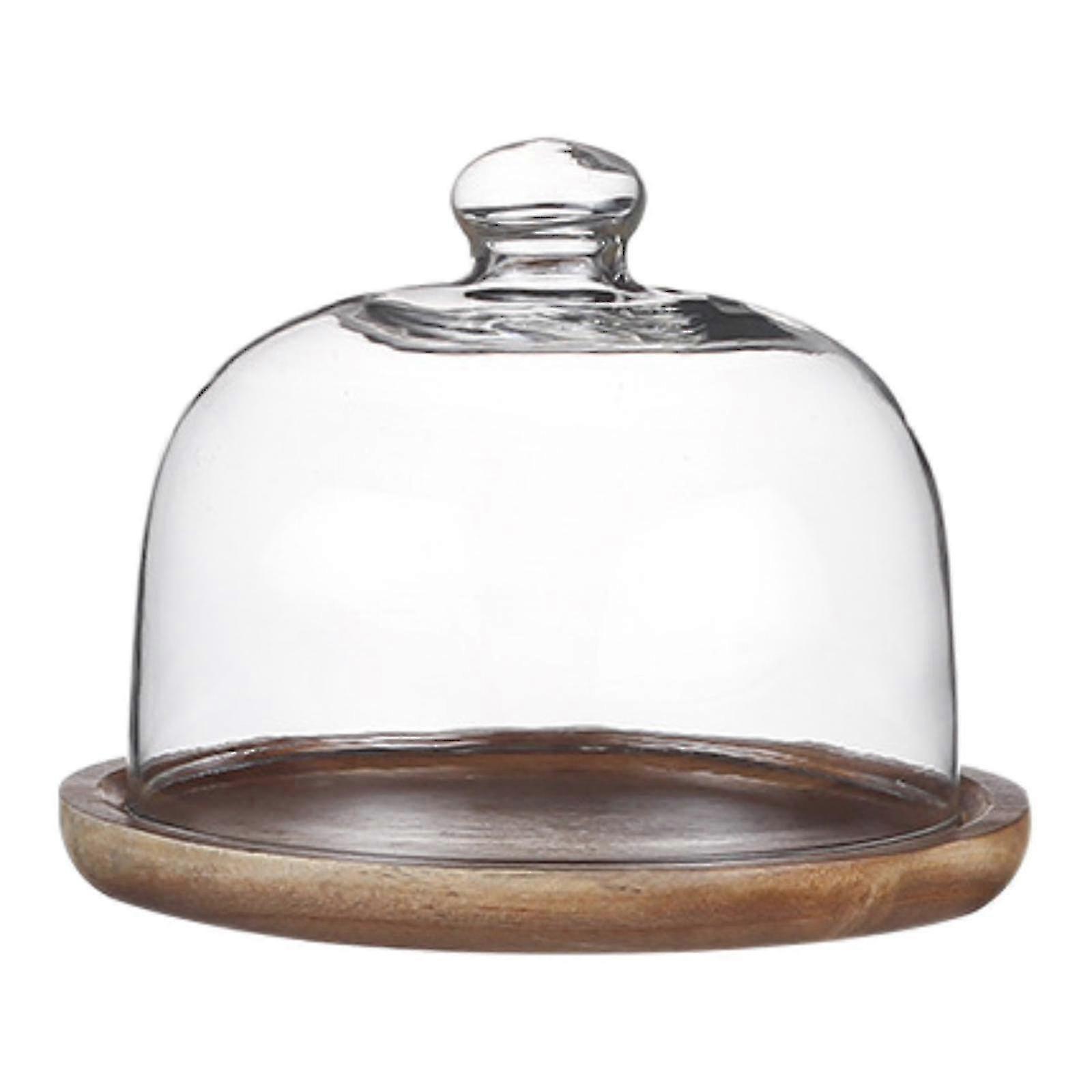 Elegante suporte para bolo com cúpula de vidro e base para decoração de festas, 30 cm (12 polegadas)