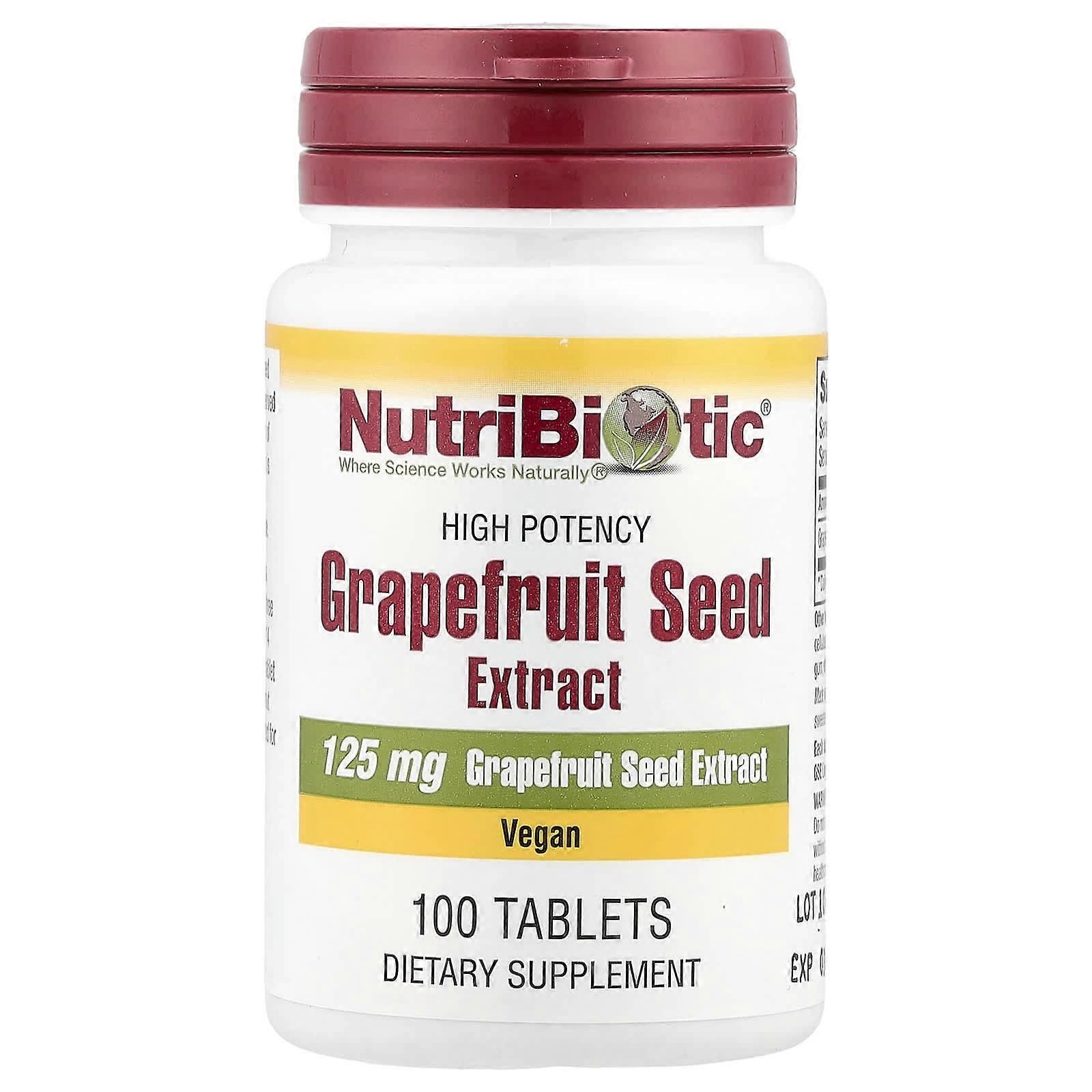 NutriBiotic, Grapefruit Seed Extract, 125 mg, 100 Tablets