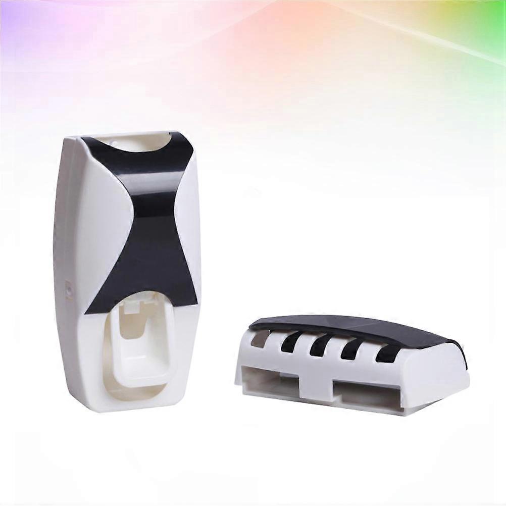 Toothpaste Holder Automatic Set for Toothpaste Squeezing with Toothbrush Rack