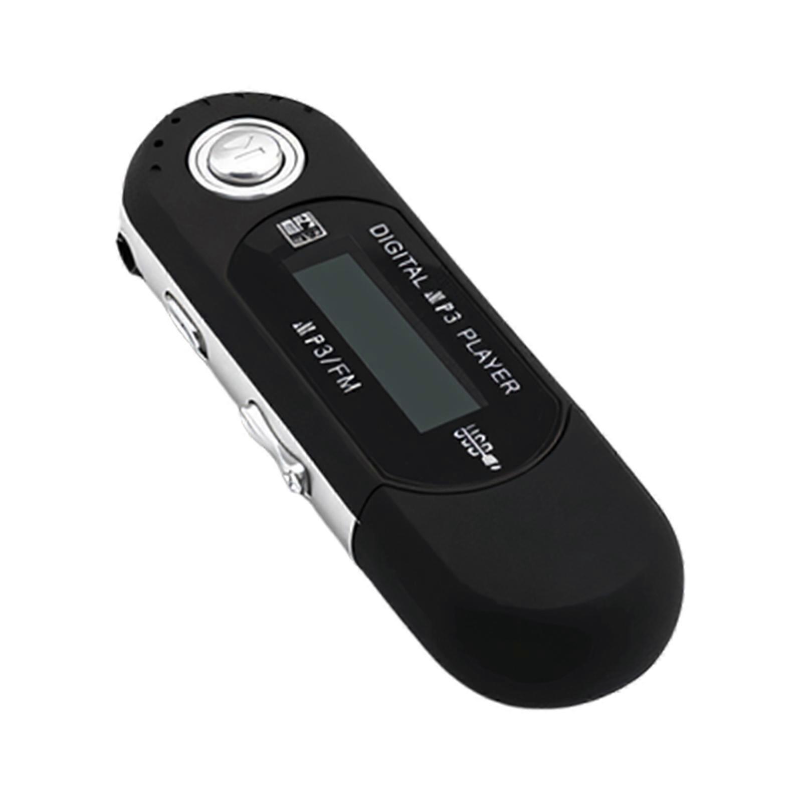 USB MP3 Player With TF Card Slot And LCD Display Power By 3A Battery Plugs Play For Outdoor Music  Black