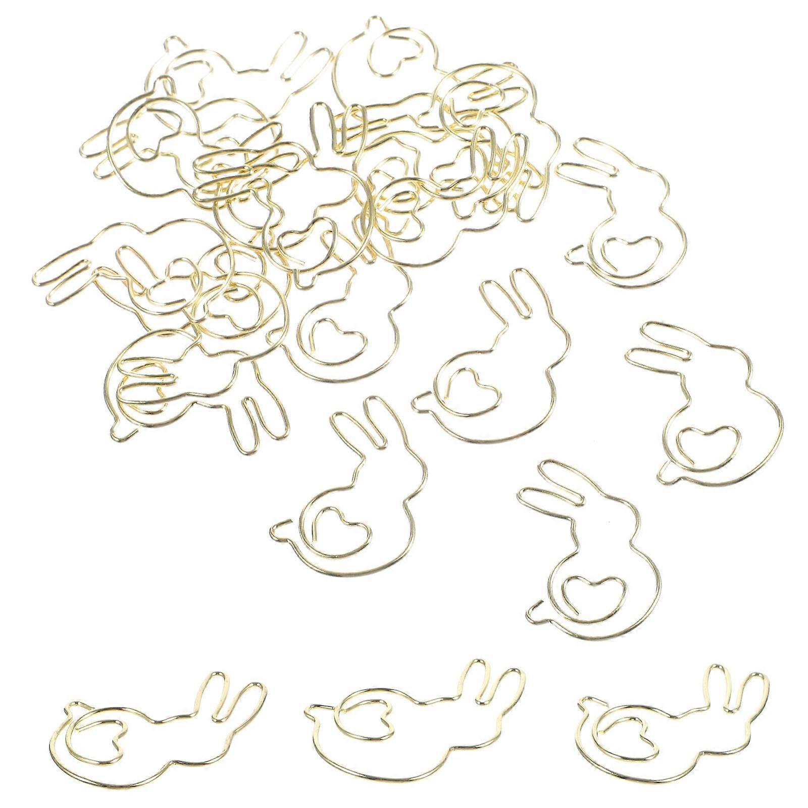 Metal Rabbit Shaped Paper Clips Practical Clips for Decoration 20Pcs